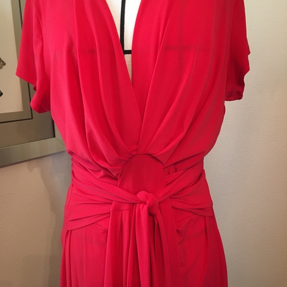 Michael Kors womens red semi formal maxi wrap dress. Size 2x - Picture 9 of 14